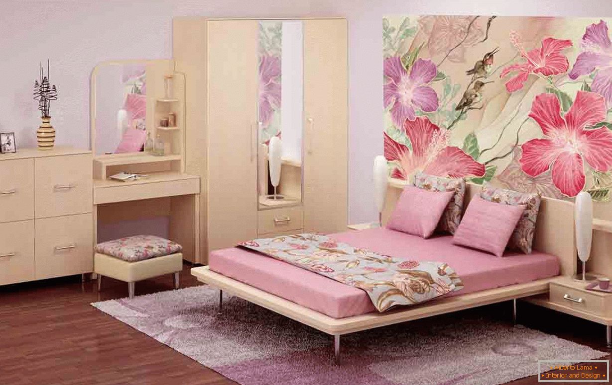 Spavaća soba u roze boje