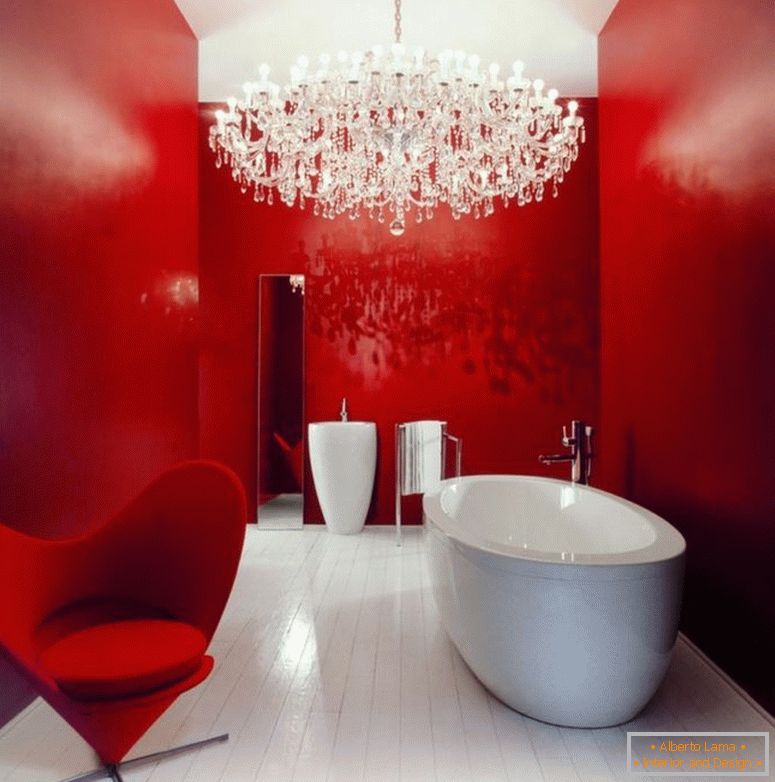 cool-inexpensive-bathroom-remodeling-ideas-for-bathroom-with-large-lusters-lamp-and-red-painting-accent-walls-also-classic-luxury-hanging-lamp-decorating-inspirations
