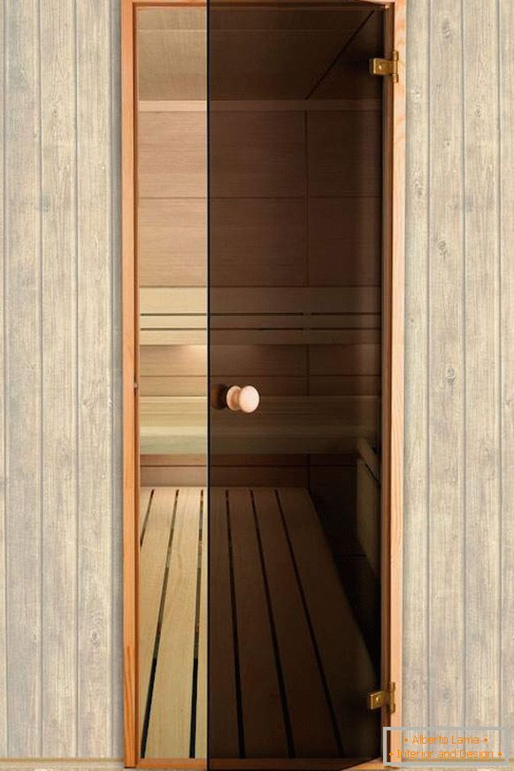 Staklena vrata za saunu i saunu sa prelepim petljama
