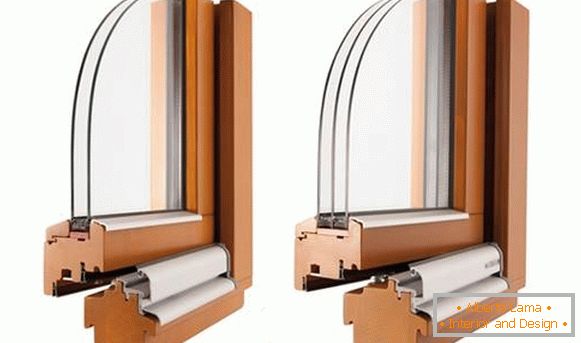 Kompozitni prozori - foto prozora sa jednim i dvostrukim zastakom
