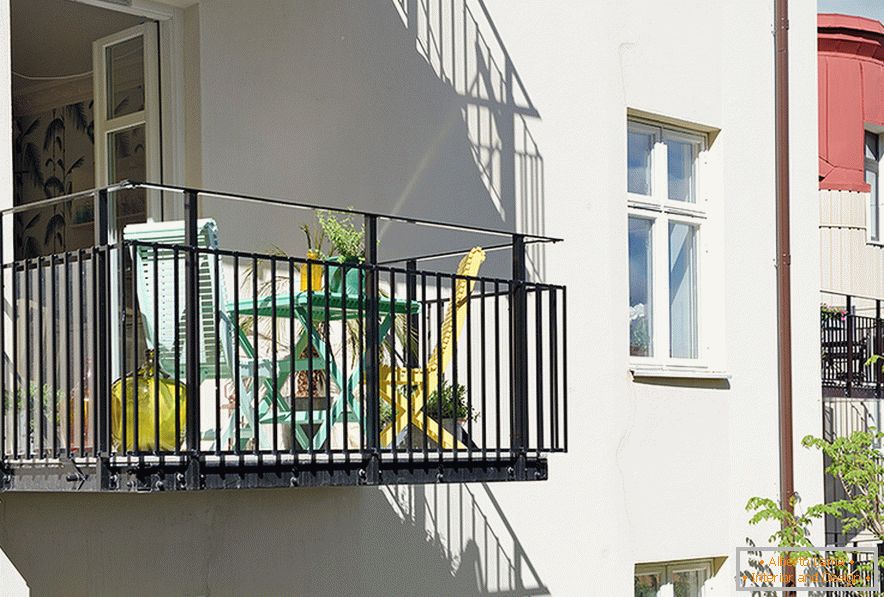 Balkon jednokrevetnog apartmana u Geteborgu