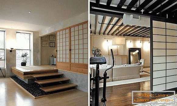 Loft sa japanskim pregradama Shoji