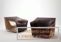 Kožni set: kauč i fotelje, od dizajnera Alexa Hula