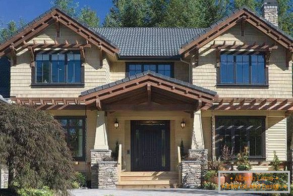 Slikanje kuća fasada 2016 - stilske kombinacije boje fasade i krova