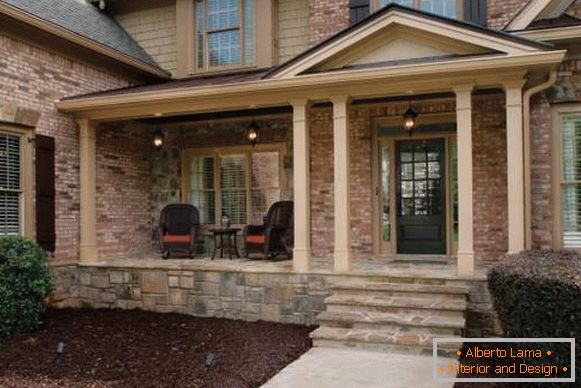 Kamena veranda u privatnoj kući - opcije i fotografije