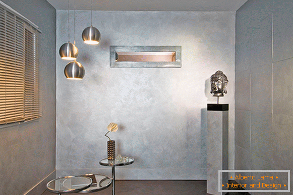 Dekorativna boja za zidove u stanu sa metalnim efektom
