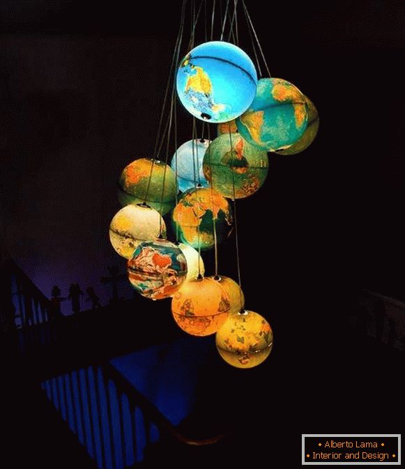 Ideje za kuću nepotrebnih stvari - luster luster od globusa