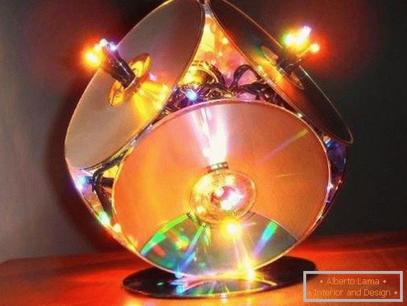 Kreativne ideje za kuću s vlastitim rukama - fotografija lampe sa diskova