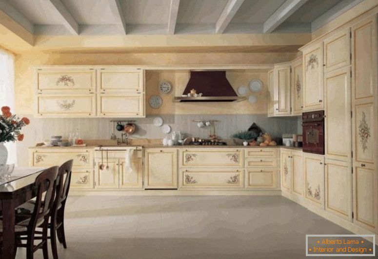 lijepa-drvena-ormar-za-kuhinju-dizajn_ cvetni-vaza-top-drvo-plafon-zajedno_dining-table-jpg