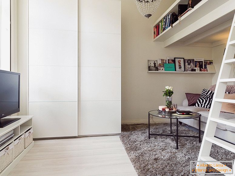 Dizajn interijera apartmana od 22 kvadrata u skandinavskom stilu