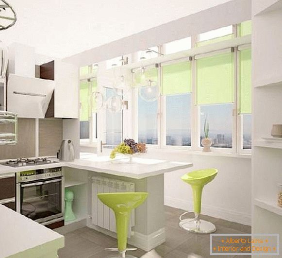dizajn kuhinje s balkonom 9 m2, foto 6