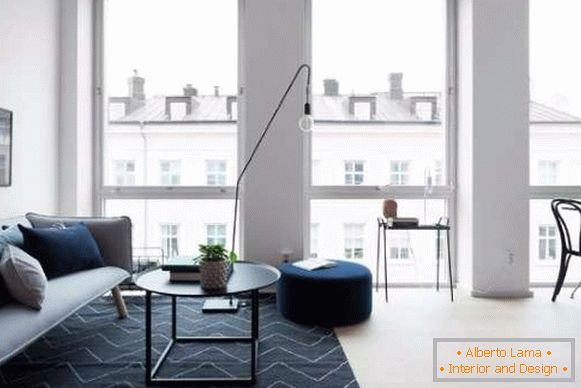Mali studio apartman - dizajn enterijera dnevne sobe na fotografiji