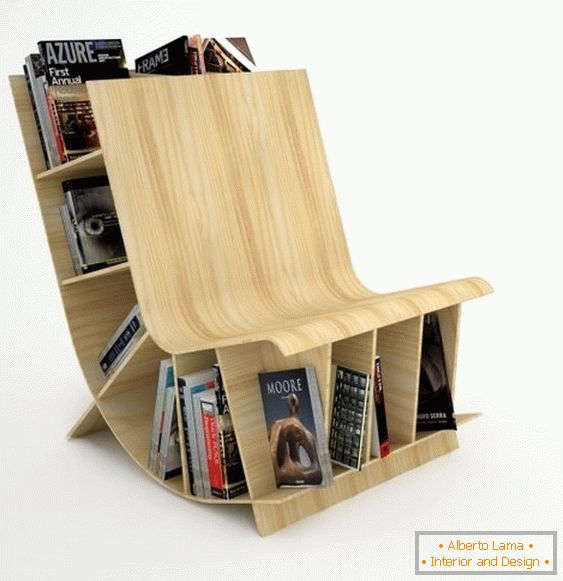 Drvena stolica-knjižara iz studija Fishbol Design Atelier