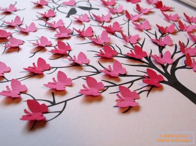 Leptirice ukrašavaju zidove vlastitim rukama - originalne ideje na fotografiji