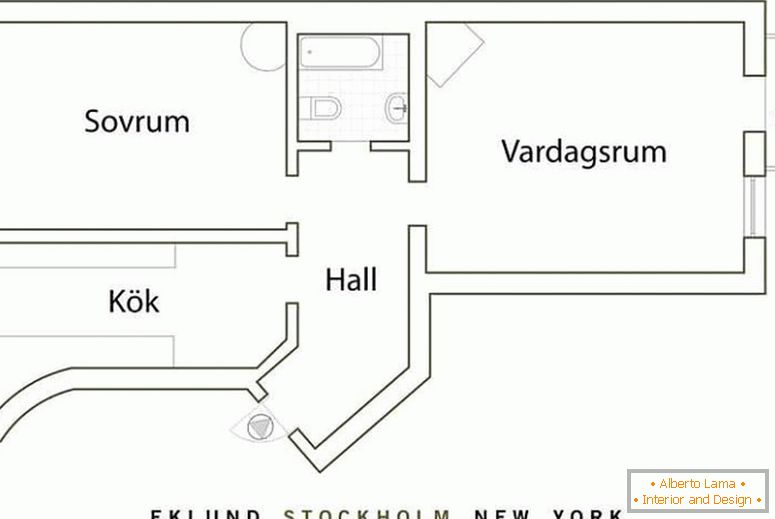 Plan malog apartmana u Švedskoj