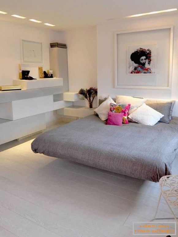 Ženska spavaća soba u stilu minimalizma