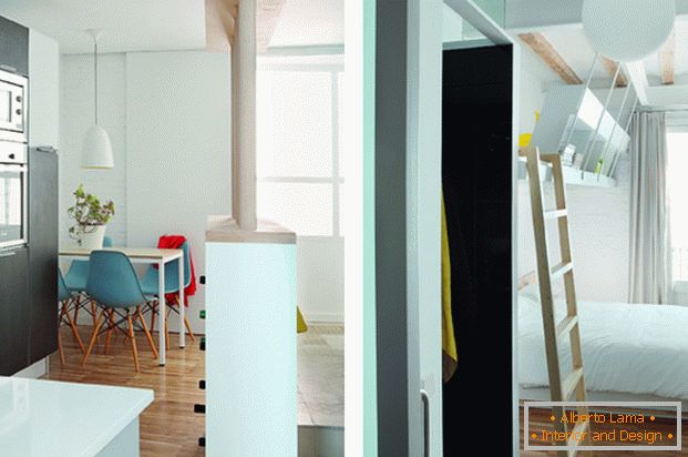 Projekat mini apartmana: kuhinja i spavaća soba
