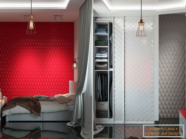 Bogat crven u dizajnu spavaće sobe