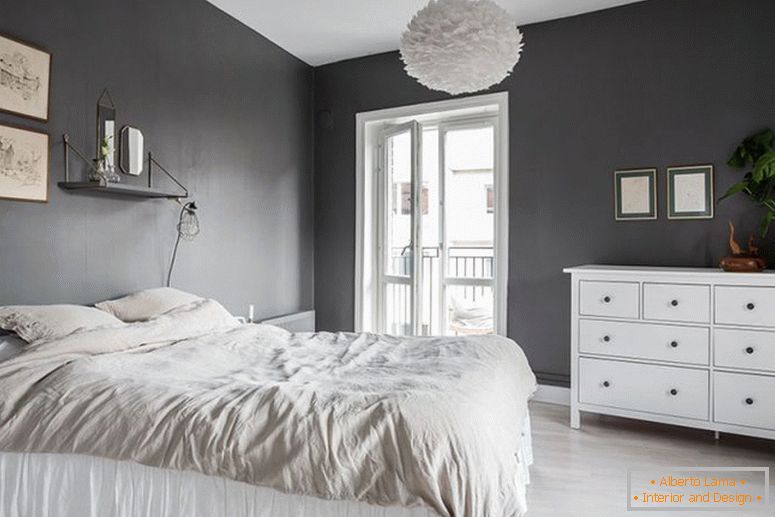 Sivi zidovi u spavaćoj sobi