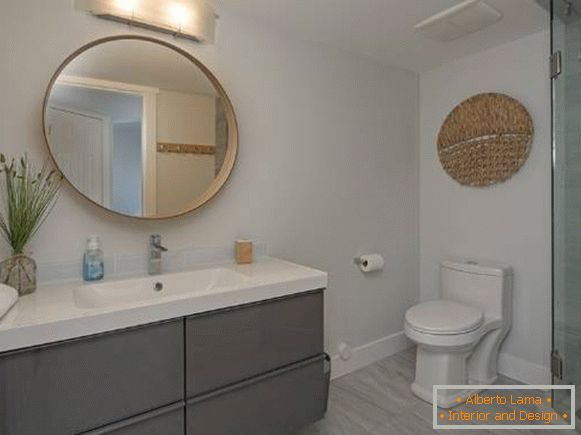 Moderan dizajn kupatila u sivoj boji - fotografija 2016