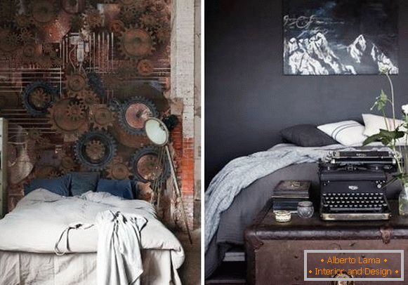 Unutrašnjost spavaće sobe u steampunk stilu - foto wallpapers
