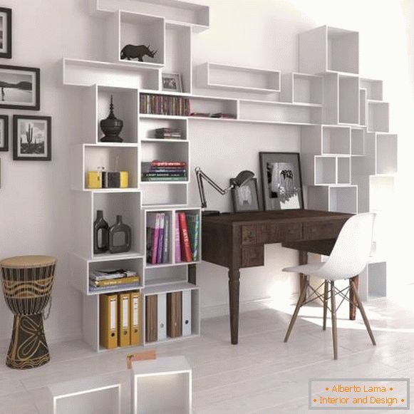 Moderne geometrijske police za knjige i dekor