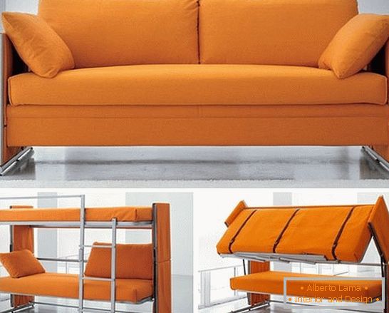 Namještaj-transformator s kauča u dvokrevetnom krevetu