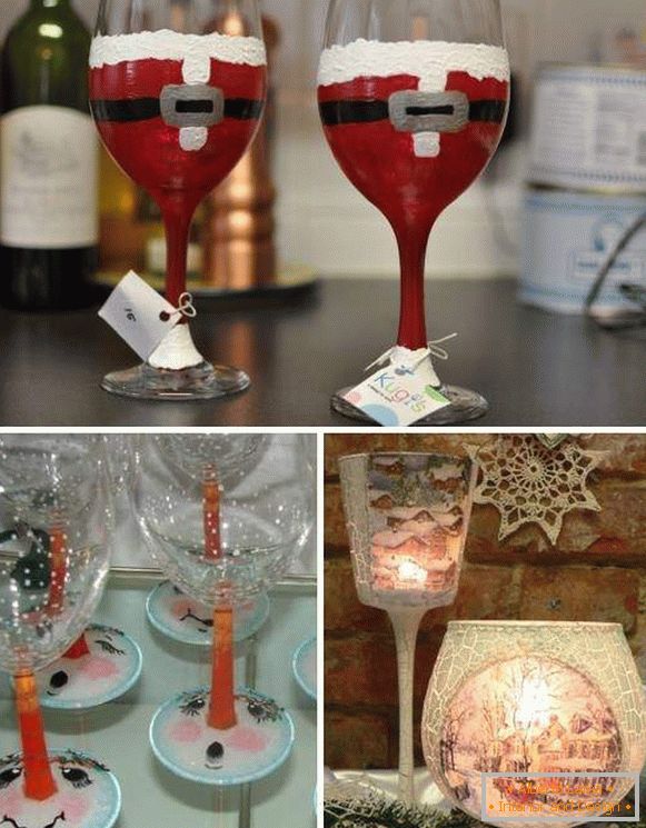 Ideje za ukrašavanje Novogodišnjeg stola - slavne naočare