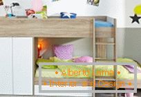 Opcije dizajna детской комнаты с двухъярусной кроватью