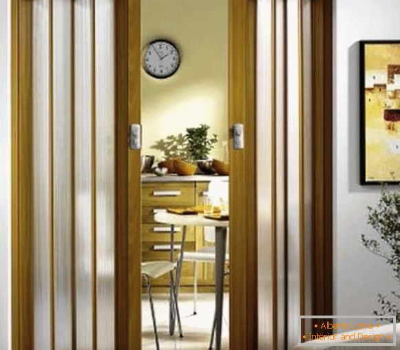 Vrata harmonike u kuhinju - fotografija unutrašnjih vrata