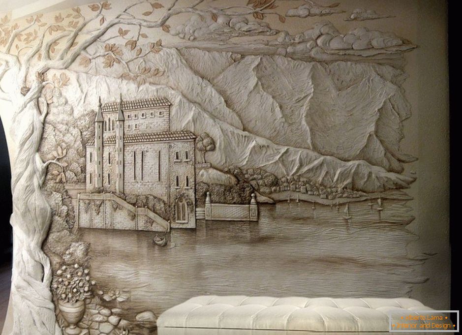 Volumetrijsko slikarstvo на стене в интерьере