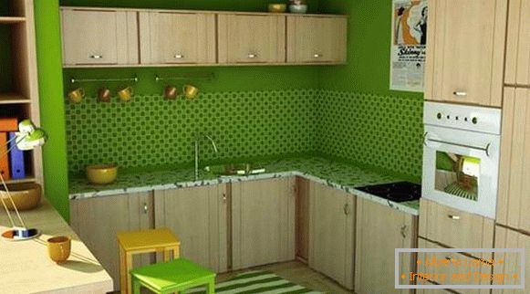 zeleni-zid-u-dizajnerski-kuhinja