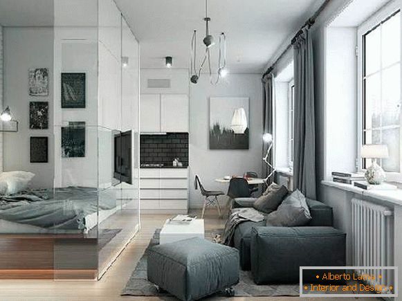 zoniranje jednosoban apartman fotografija 18 m², foto 8