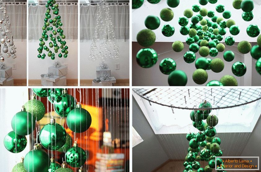 Dekoracija božićnog drveta sa božićnim lopticama