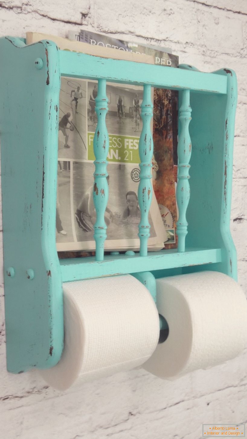 Turquoise Vintage toalet papira Holder