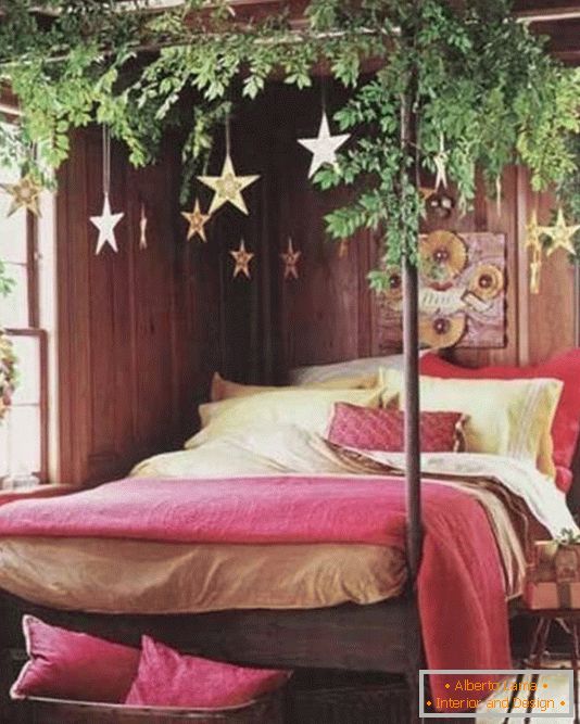Božična dekoracija spavaće sobe
