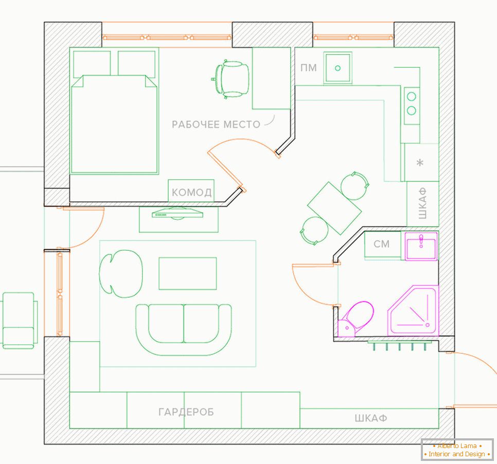 Remodelovanje jednosobnog stana u stanu sa spavaćom sobom