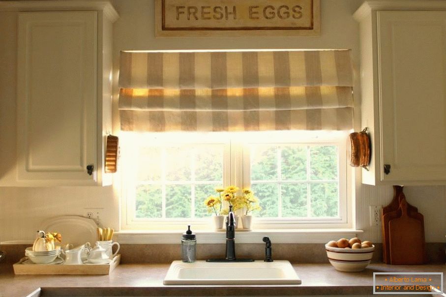 Roman blinds на кухне