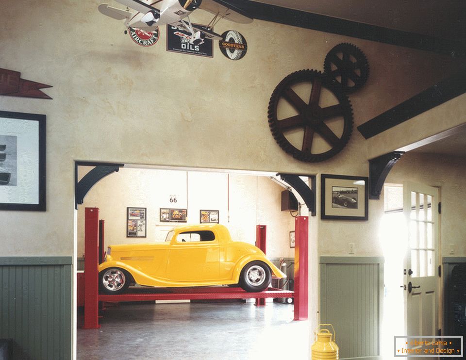 Unutrašnjost garaže u retro stilu