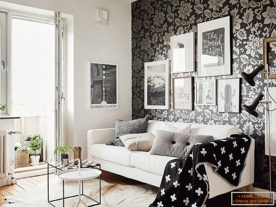 Wallpapers и светлая мебель в интерьере