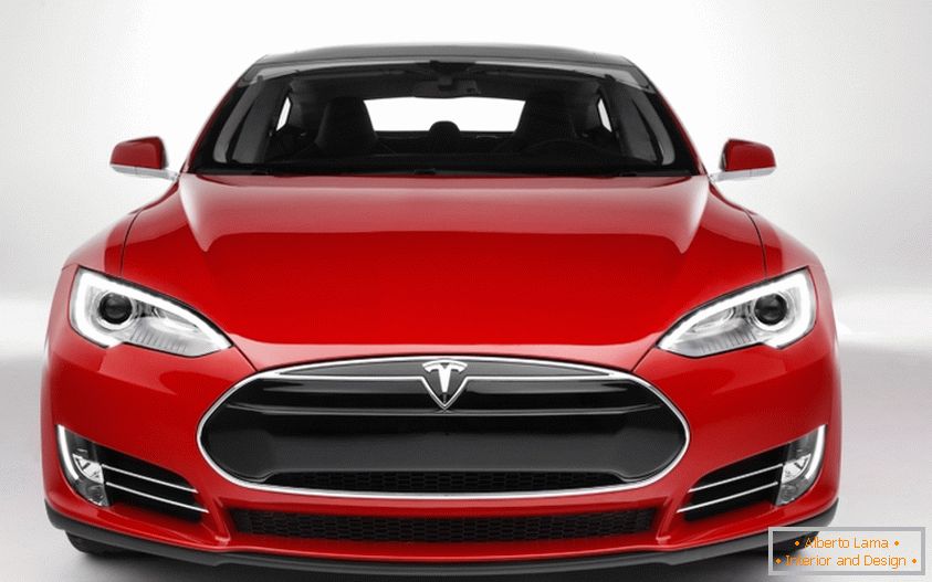 Dizajn кузова Tesla в красном