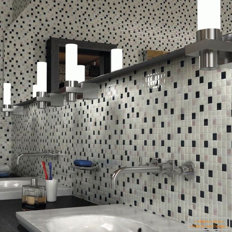 crna i bijela-mozaik-u-dekoracija-kupatilo-soba