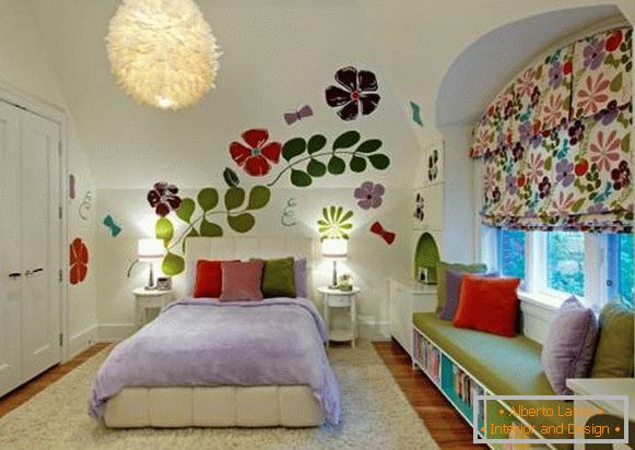 Izaberite boju dečije sobe - šareni dizajn na fotografiji