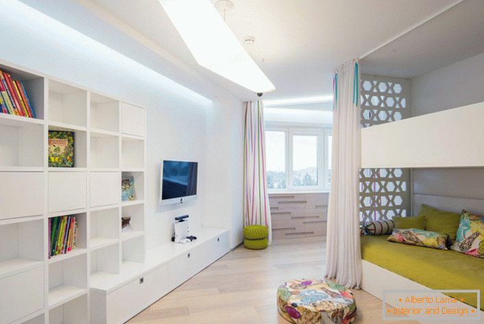 Unutrašnjost dečije sobe, kao primer pravilno odabranog nameštaja za stil minimalizma. 