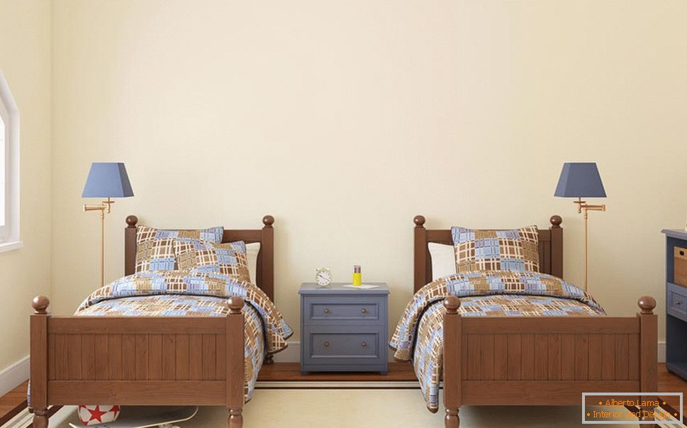 Kreveti sa istim dizajnom u rasadniku za dvoje dečaka