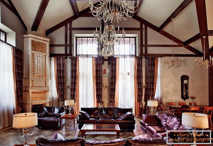 Klasičan stil интерьера для гостиной дома
