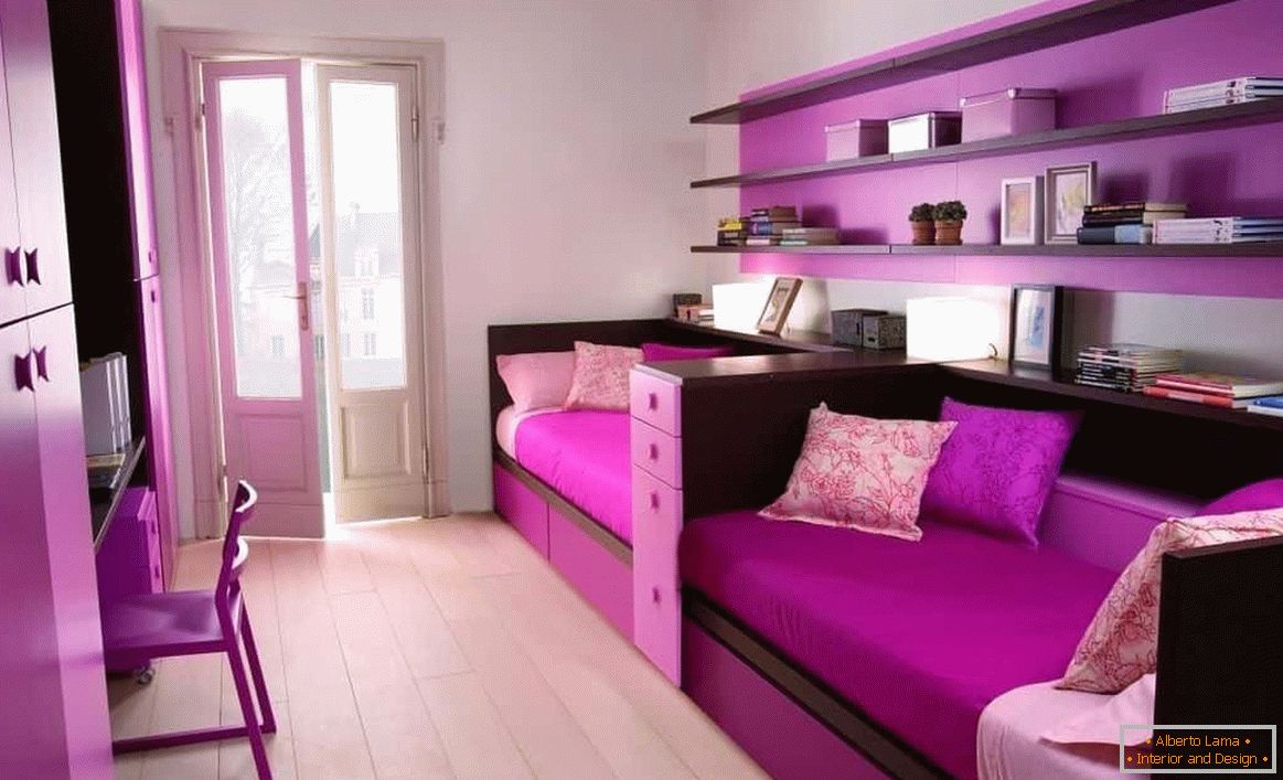 Sokirana boja namještaja za spavaće sobe za djevojčice