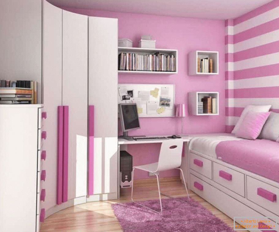 Pink i bela soba za djevojčice