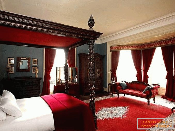 crveni dizajn spavaće sobe, slika 1