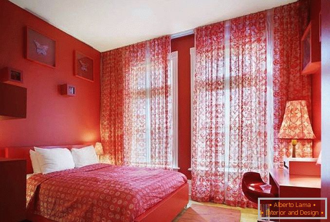 fotografija crvene bele spavaće sobe, fotografija 16